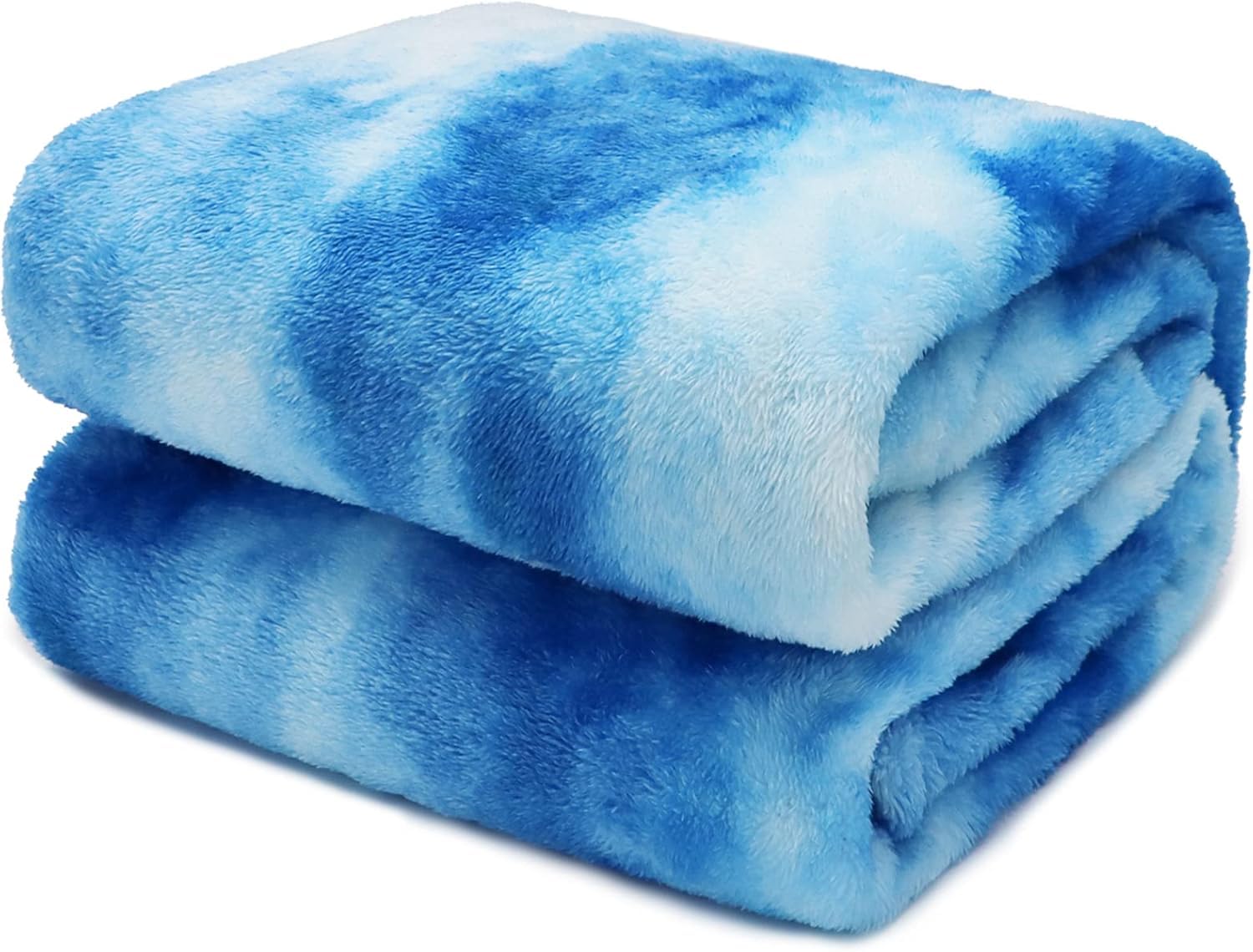 Presents Velvet Fur Flannel - AC Blanket Double Bed Winter Blanket- Fleece Throw Blanket Cozy, Soft, Warm, Lightweight, Plush, Fluffy (Blue Tie Dye Blanket)-image-18