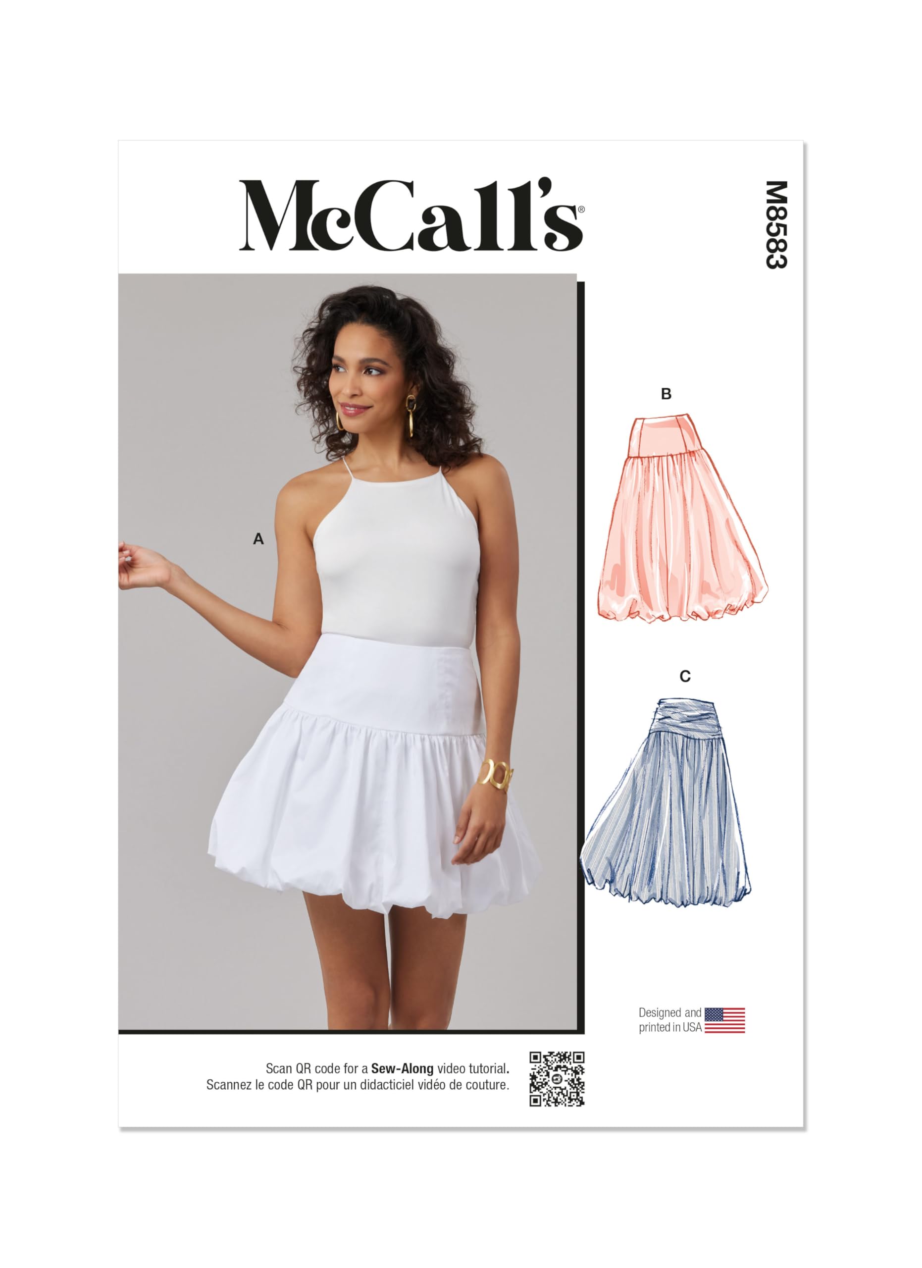 Patron de couture M8583U5 Jupe pour créer votre garde-robe d'été et de bureau