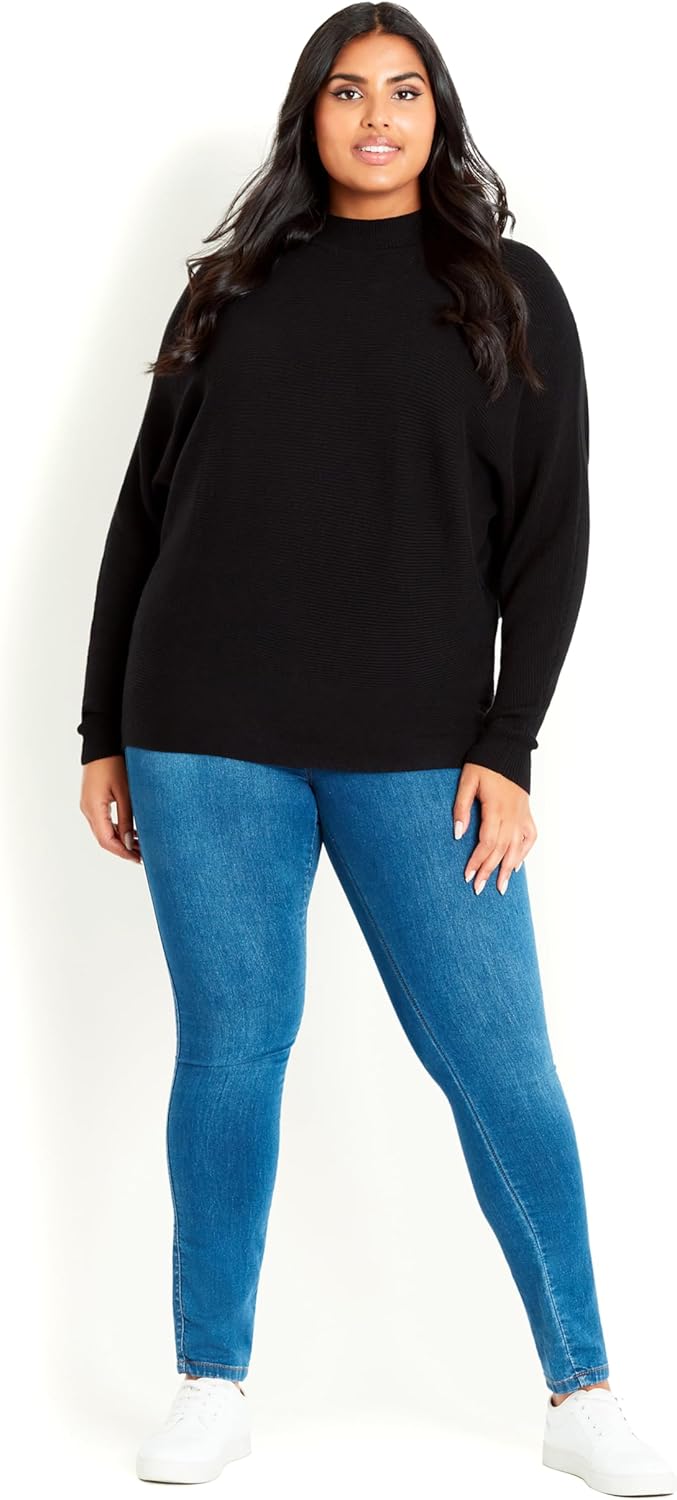 EVANS Women's Plus Size Jumper Janie Ribbed - Image 2