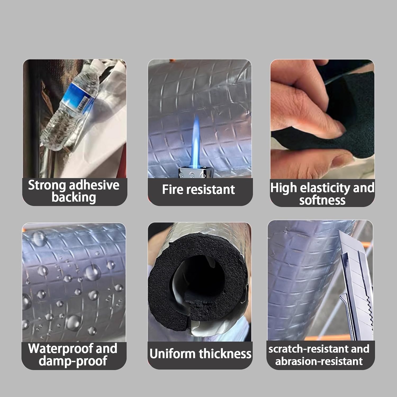 Rubber Insulation Pipe, Waterproof Closed Cell Structure, Used for Insulation of HVAC Pipelines and Heating Systems, Non-Toxic and odorless, Easy to Install(Id89,Thk20)
