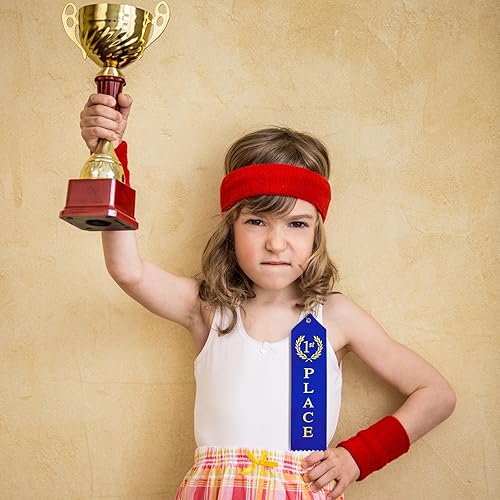 Miniatura 6 de 180 cintas de premio para el primer lugar, segundo y tercer lugar, juego plano con tarjeta de evento y cuerda para competición, eventos deportivos,