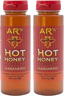 AR’s Hot Honey - Habanero is Made with Real, 100% Pure, Domestic Honey with Habanero Peppers. No additives, Extracts or Vinegar, 12 oz (2 Pack)