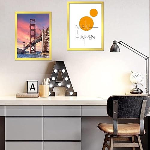 Miniatura 4 de ijuerybai Juego de 3 portarretratos dorados de 16 x 24 pulgadas, marco transparente alto para collage de fotos de 16 x 24 pulgadas, lienzo tamaño