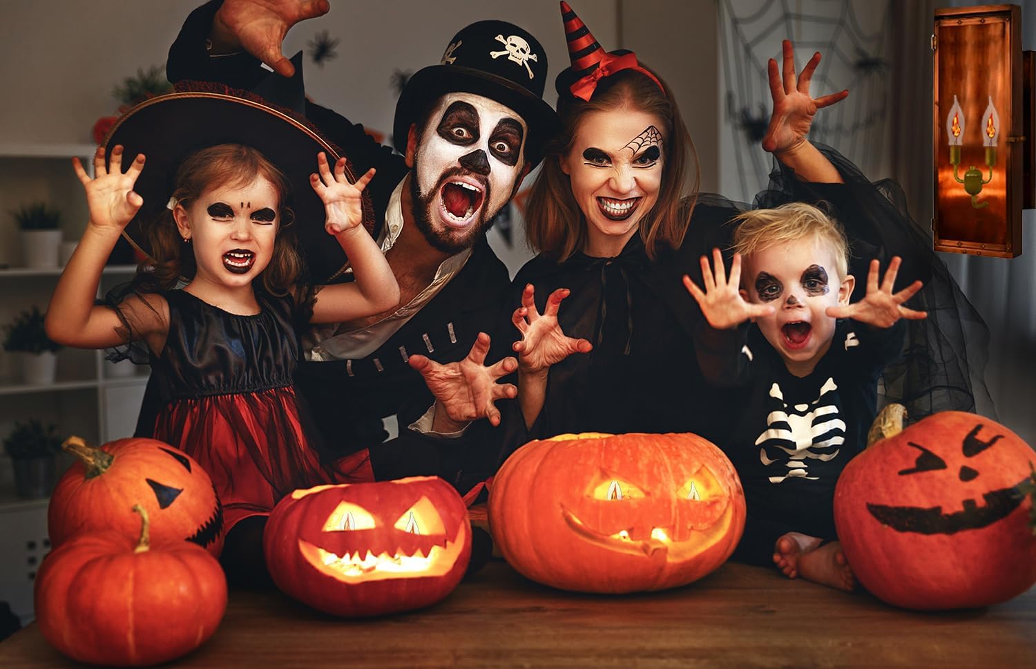 The Dreidel Company Flicker Flame Shaped Light Bulbs, E12 Replacement Bulbs, Dances with a Flickering Orange Glow, 1 Watt, 120 Volt (5-Pack)