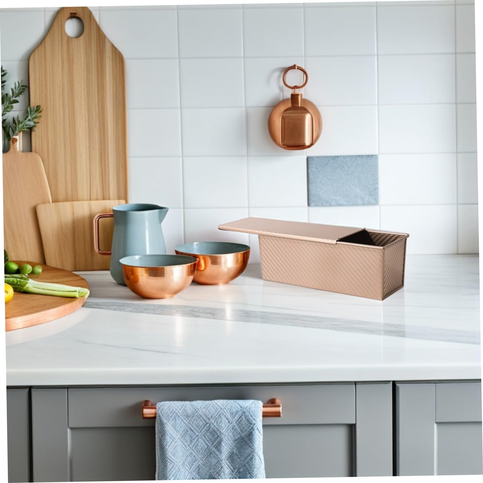 Caja de Tostadas Molde para Pan de Sándwich Molde para Pan de Acero al Carbono con Tapa Antiadherente para Tostadas Reutilizables el Horno