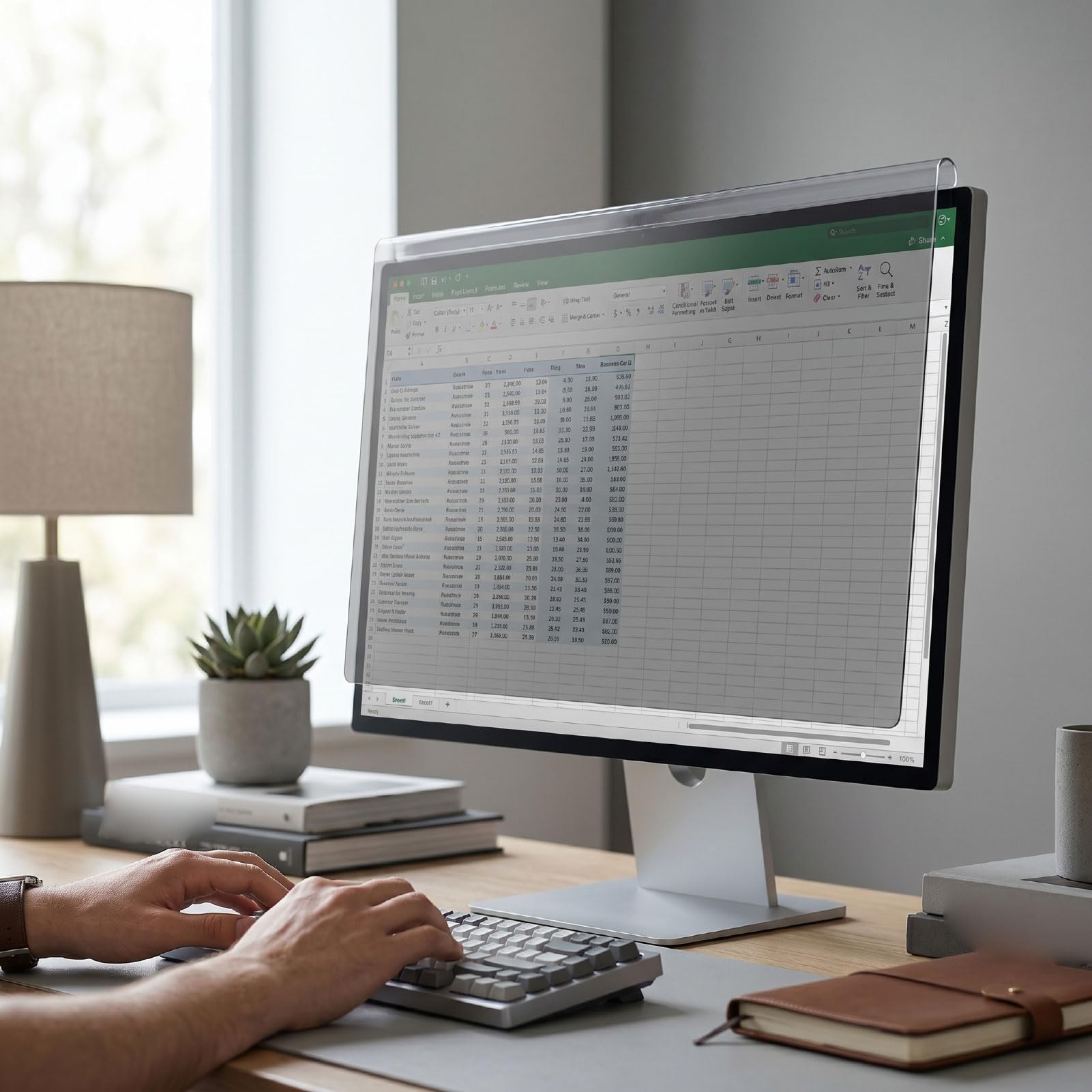 Filtro de Pantalla de Privacidad de 27 Pulgadas, Protector de Monitor de Computadora con Bloqueo de Luz Azul Antiespía Acrílico con ángulo de Visión de 30-60 Grados, para