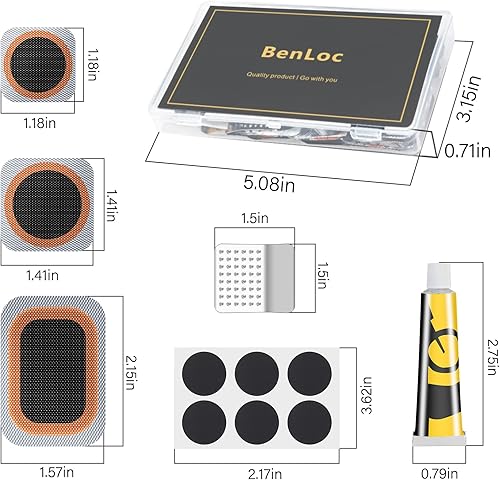 Miniatura 4 de Bike Inner Tire Patch Repair Kit - Bycicle Tube Puncture Patches Kits, 30PCS Vulcanizing Patches, Glueless Patchs for Motorcycle BMX Cycling MTB