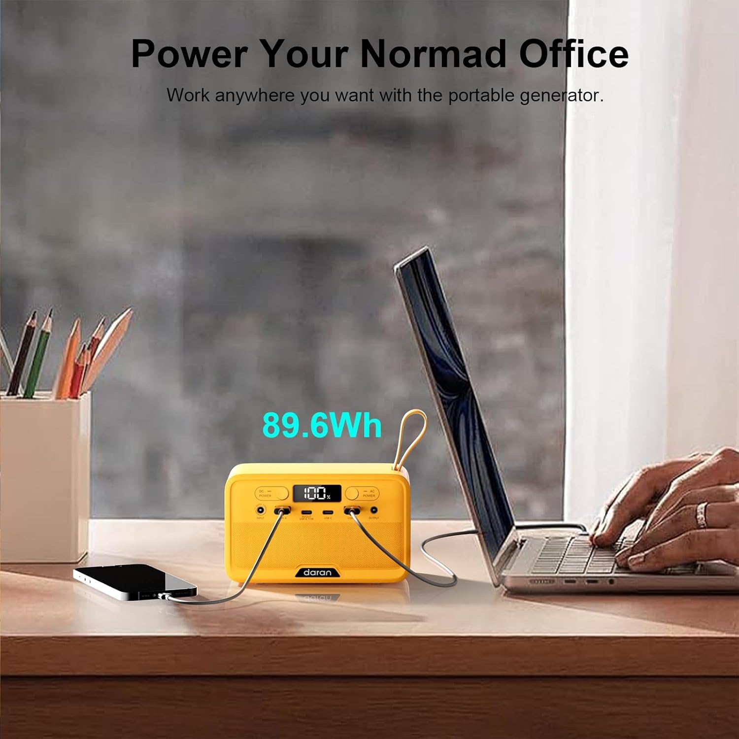 Station d'alimentation portable 89,6 Wh LiFePO4 Batterie 100 W (200 W de puissance), chargeur portable, petit générateur avec prises CA et charge rapide PD pour la maison/ordinateur portable/camping