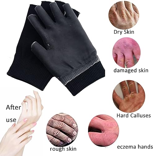 Miniatura 4 de Guantes de gel hidratante para aliviar el eccema y las manos secas, ásperas y agrietadas, forro de gel termoplástico con aceites esenciales y