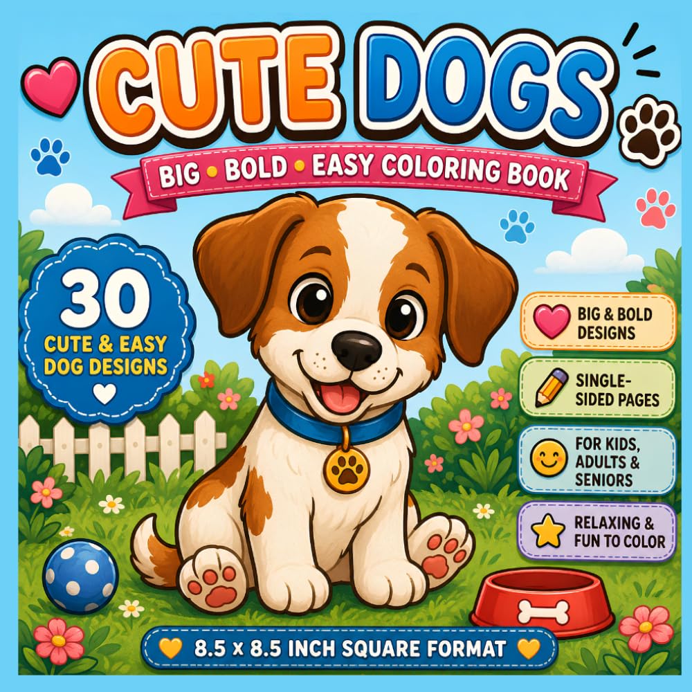 Cute Dogs Coloring Book