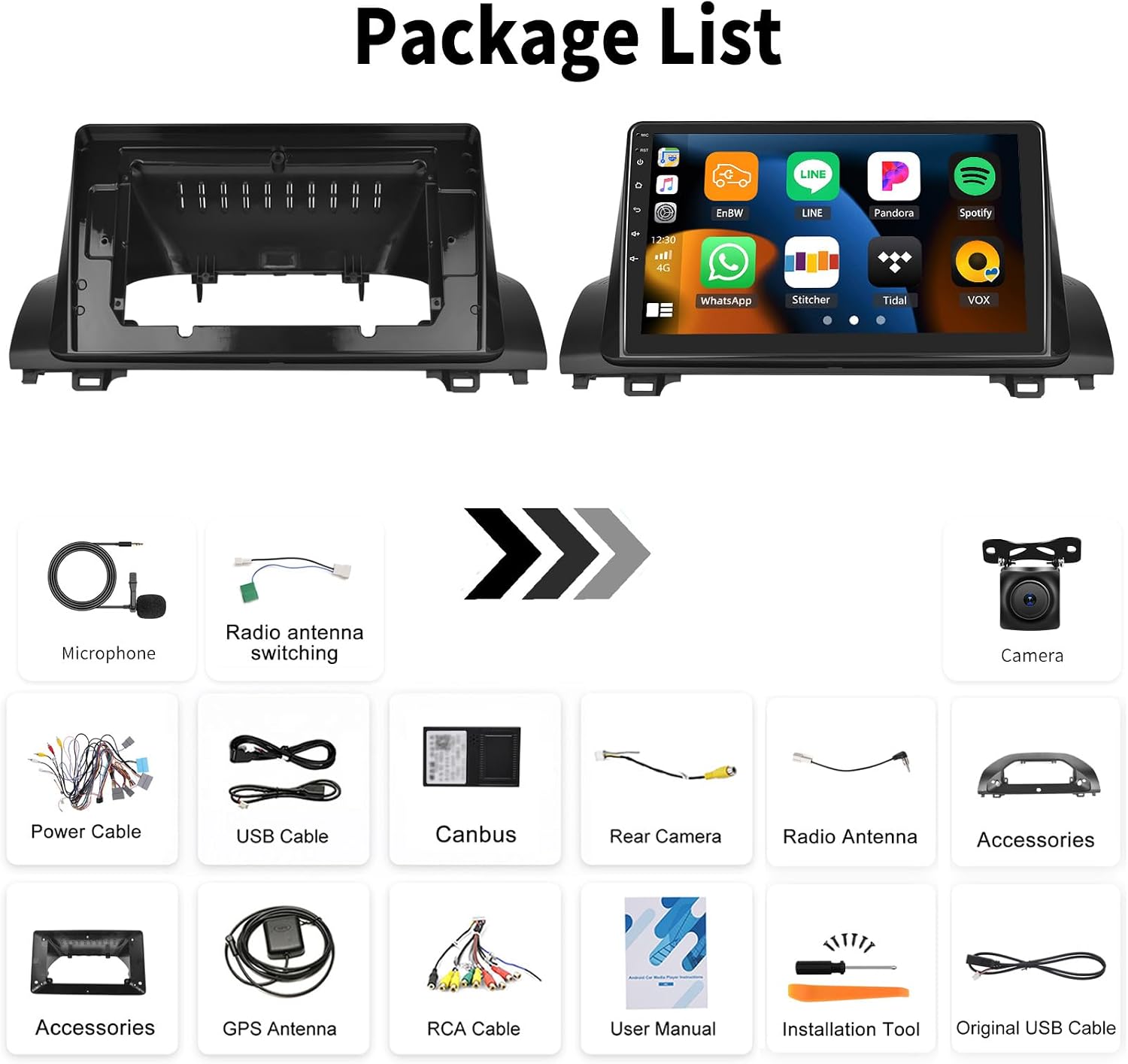 [2+64G] Android 15 Car Radio Stereo for Honda Accord 10th 2018-2022 with Wireless Carplay&Android Auto,10.1 Inch Touch Screen Car Stereo with Mirror Link Bluetooth FM/RDS Radio WiFi GPS EQ SWC