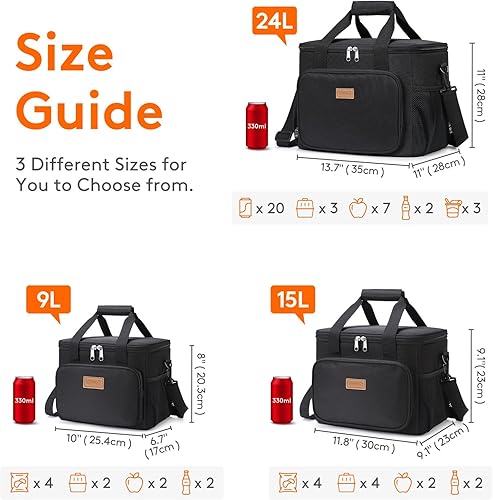 Miniatura 55 de Lifewit Lonchera mediana aislada, suave y refrigerante, para adultos, hombres y mujeres, leopardo, 12 latas (9L)