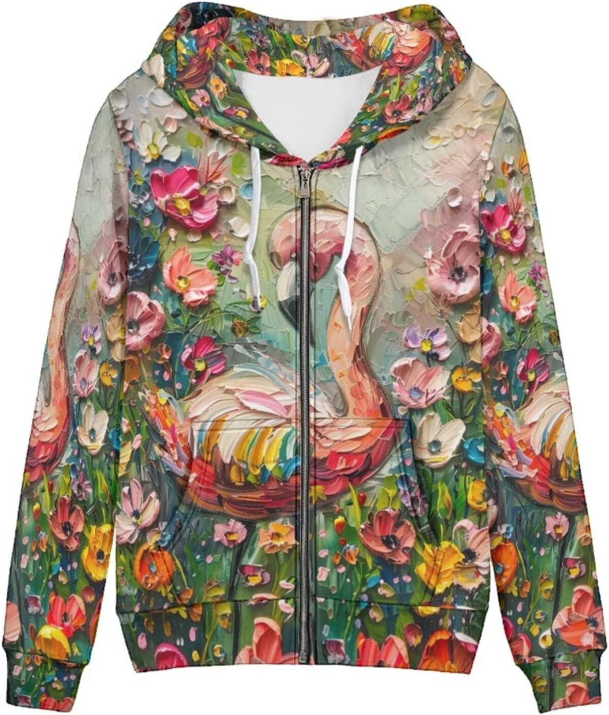 Y2K Angel Print Zip Hoodie Jacket Harajuku Unisex Women Gothic Punk Sweatshirt E