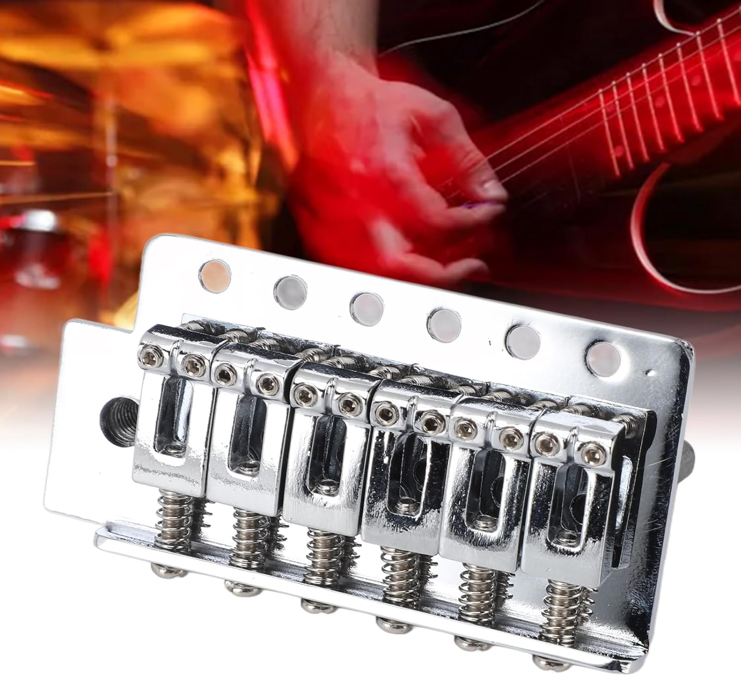 Left Handed Vintage Zinc Alloy Electric Guitar Tremolo Bridge Set with 52.5mm String Spacing Easy Installation for ST Guitars Professional Musicians and Guitar Enthusiasts