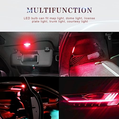 Miniatura 7 de 10 bombillas LED 194 de 6000 K, cuña T10, bombillas LED 5SMD 5050 chips, 168 T10 2825 5SMD DC 12 V bombillas de repuesto para cúpula de coche, mapa,