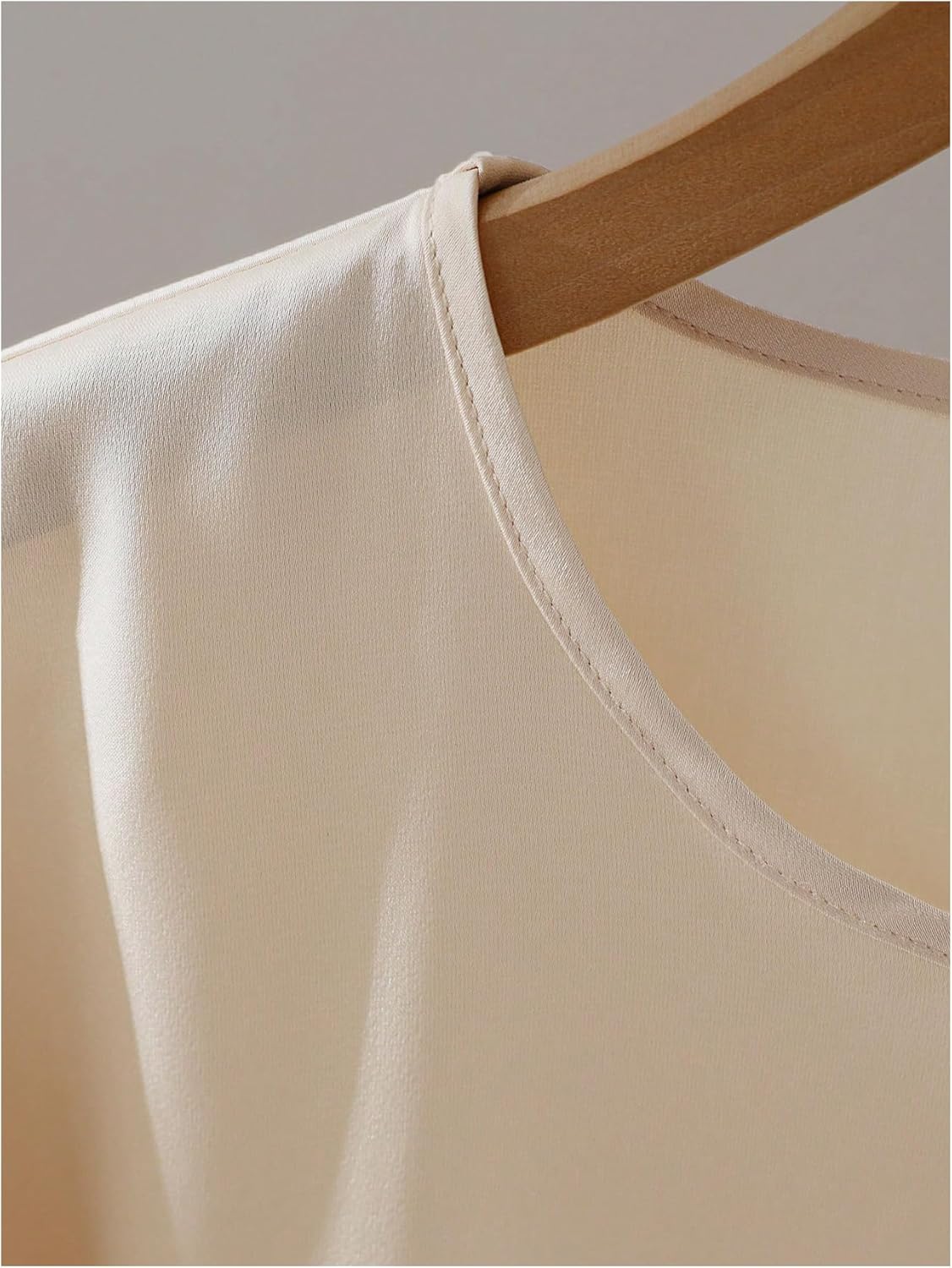 SHENHE Women's Satin Short Sleeve Blouse Side Tie Knot Loose Fit Casual Dressy Tops - Image 6