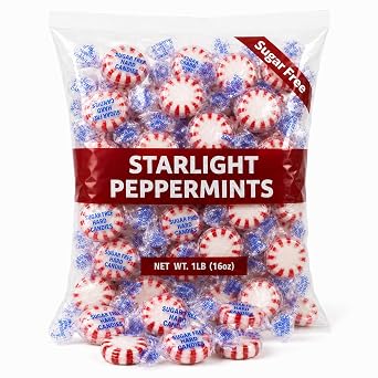 Sugar Free Peppermint Hard Candy, Individually Wrapped Mints, 1 lb Bag 16 oz