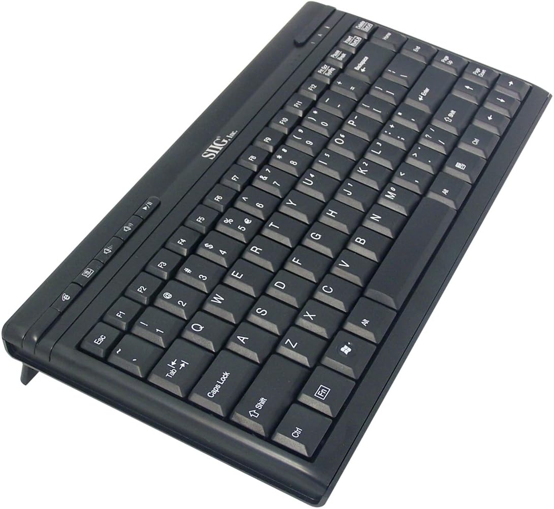 SIIG USB Mini Multimedia Keyboard - Ultra-slim - 0.875” Thick - Water-resistant - QWERTY Keyboard Layout - Five Hotkeys for Internet, e-mails and Multimedia Functions