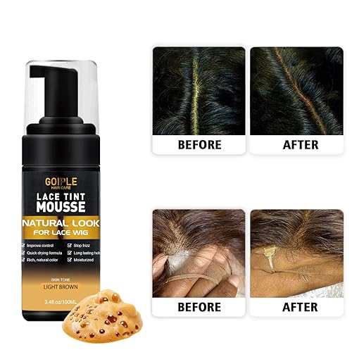 Miniatura 4 de Mousse de fusión de tinte de encaje para tupés, extensiones y pelucas de mujer, color de acabado natural, pegamento para peluca y juego de