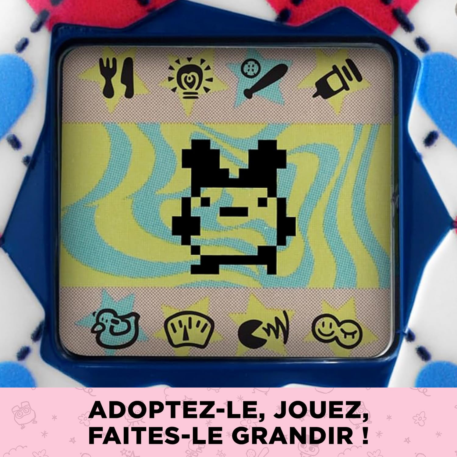 Bandai – Tamagotchi Original – Argyle Heart – Animal interactif avec écran LCD en Français, Mini-Jeux – Idée Cadeau Jeu Animal virtuel – Motif Carreaux cœurs – Jouet Enfant 8 Ans et + – 42981