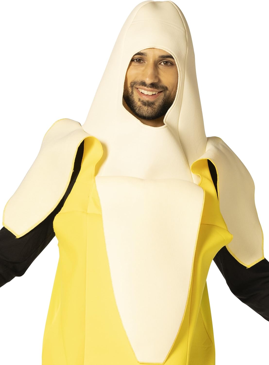 Peeled Banana Halloween Costume, Yellow, Women and Men, Unisex Adult One Size