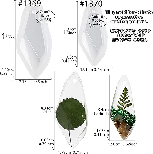 Miniatura 3 de Funshowcase Bandejas largas de silicona con gemas de cuarzo para manualidades, resina epoxi, jabón, fabricación de joyas, con agujero de 2 pulgadas