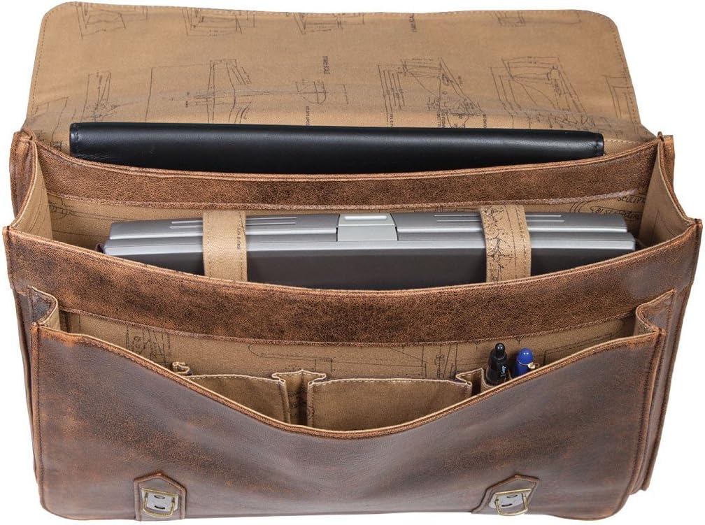 Scully 81st Aero Squadron Lambskin Satchel Brief