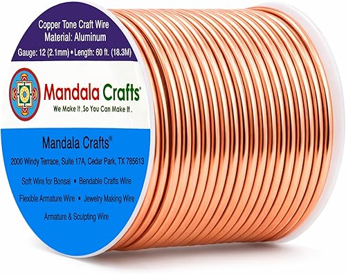 Vista 172 de Mandala Crafts - Alambre de aluminio anodizado de calibre 10 para manualidades de joyería - 32 pies de alambre flexible de cobre coloreado - Doble