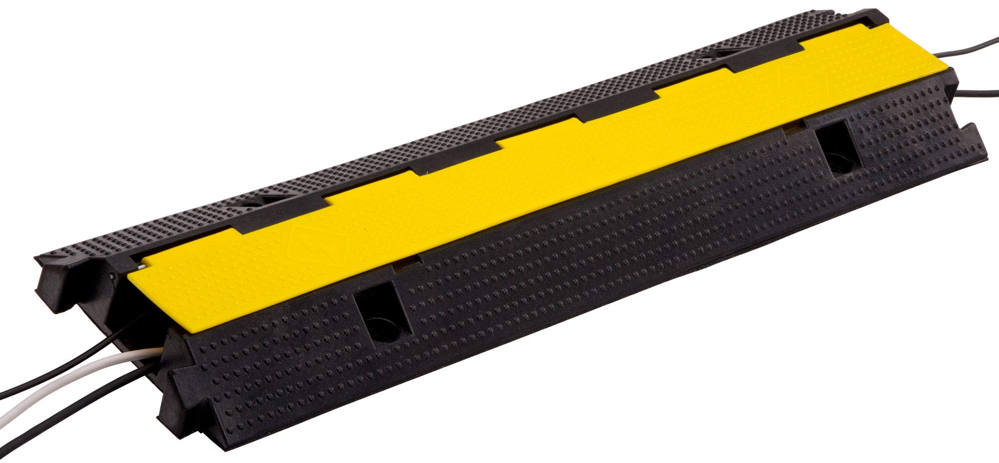 6X Pronomic Protector 1-100L Kabelbrücke 1-Kanal mit Steckverbindung 100 x 26 x 7 cm - Kabelkanal aus Kunststoff für Veranstaltungen - Kabel Überfahrschutz für Boden - Schwarz/Gelb