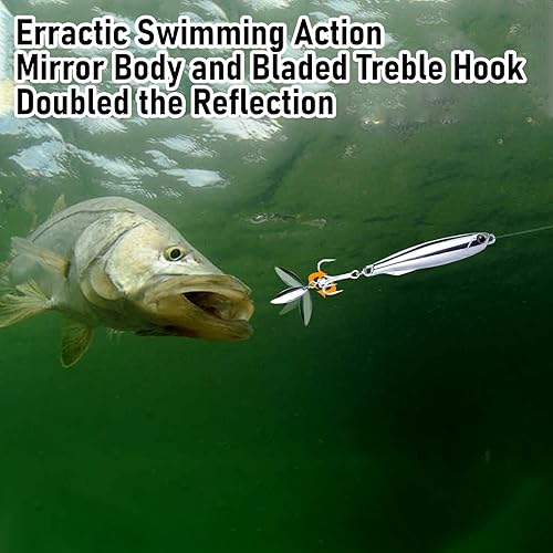 Miniatura 6 de Dr.Fish Paquete de 3 cucharas de jigging, plantillas de fundición de metal, ganchos agudos con cuchillas, cucharas de fundición de agua salada,