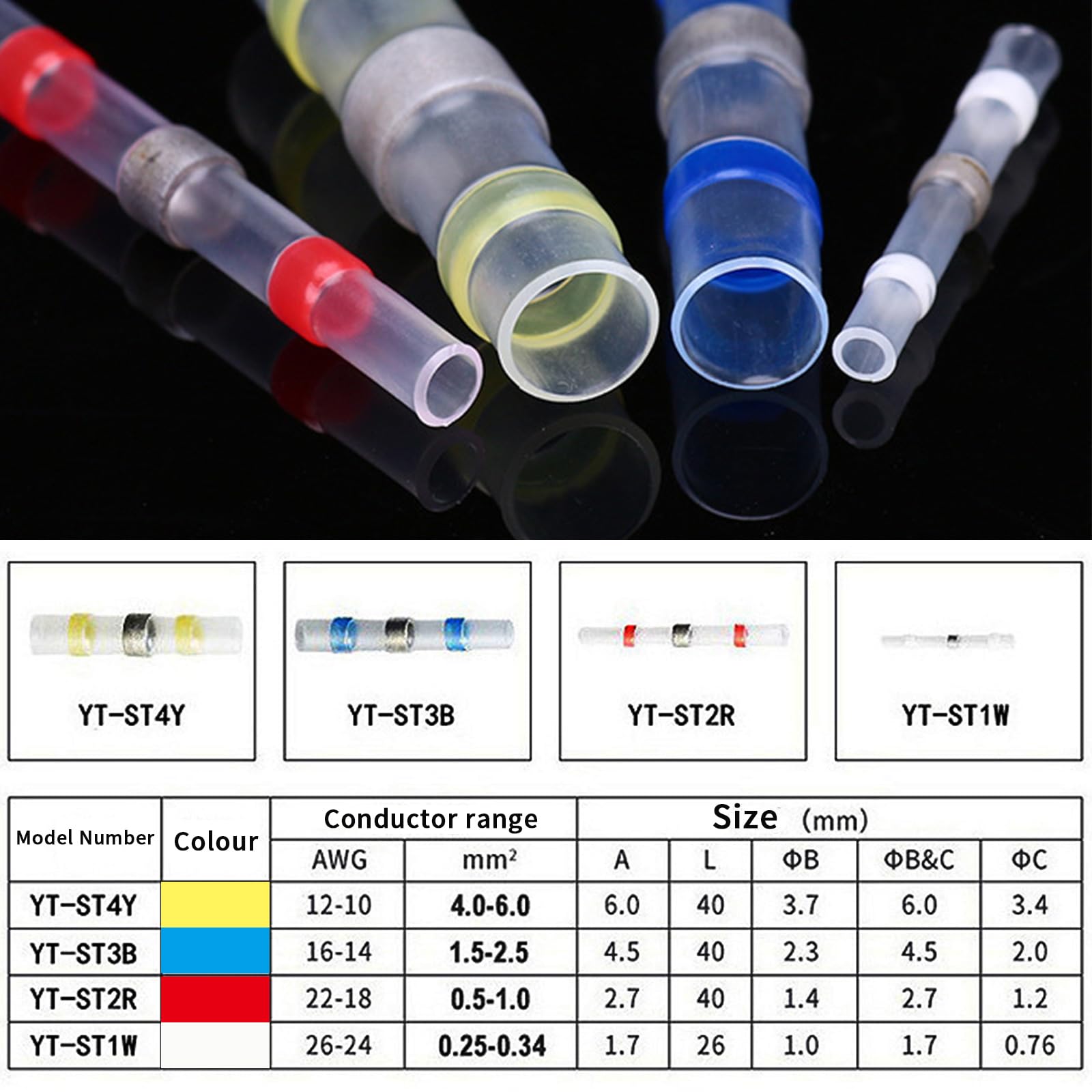 100 Connettori Saldatura Termoretraibili - Impermeabili IP67, Autosaldanti