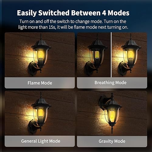 Miniatura 6 de ActualizadasBombillas LED de llama, 4 modos de bombillas parpadeantes con sensor de gravedad, bombilla de fuego E26 para Halloween, Navidad, fiesta,