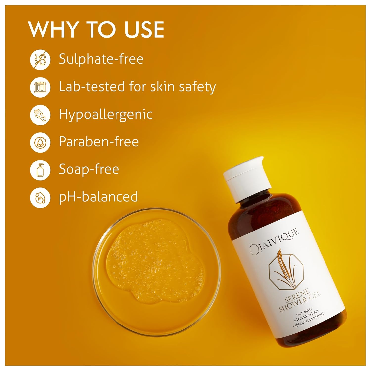 Jaivique Serene Shower Jail | Cleans the skin slowly. Best shower gel for men and women | Rice water, lemon extract, ginger extract Jaivique Serene Shower Jail | Cleans the skin slowly. Best shower gel for men and women | Rice water, lemon extract, ginger extract