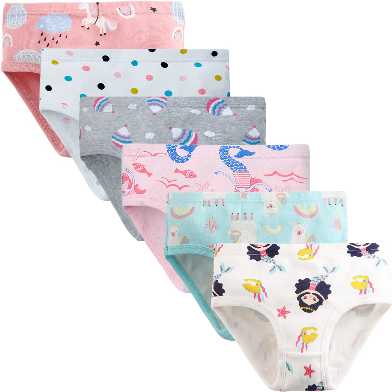 Kids Little Girls Underwear Toddler Baby 100 Cotton Soft Briefs Panties Cartoon Big Girls Undies 1-10 Years Pack