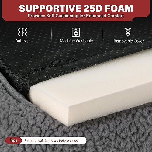 Miniatura 3 de Mora Pets Cama Autocalentable para Gatos, Almohadilla Autocalentable para Mascotas con Refuerzo y Espuma, Funda Extraíble Lavable, Antideslizante,