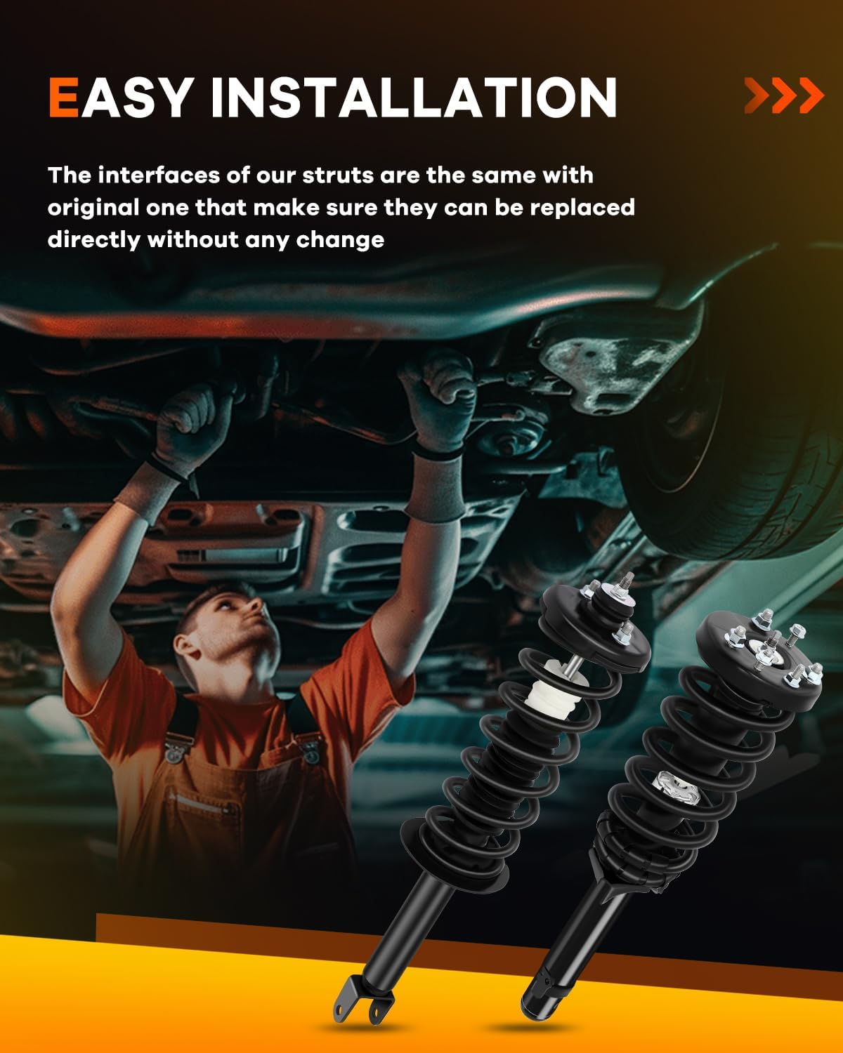 2X Front Rear Struts Shocks for Honda FWD 172562R 172562L 172563, OCPTY Complete Strut Spring Assembly Shock Absorbers Fit 2008 2009 2010 2011 2012 for Honda for Accord 2.4L 3.5L Amortiguadores Struts