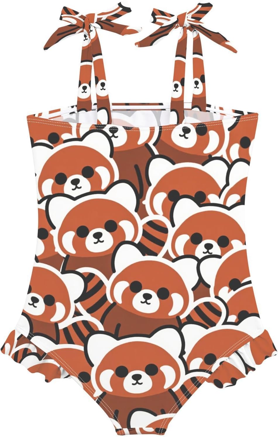 visesunny Toddler Girl Swimsuit Adjustable Strap Swimwear Cartoon Red Panda Design Bathing Suits for Girls 18M-6Y