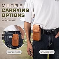 Vista 6 de Hengwin Funda de teléfono celular con tapa para cinturón, con clip para cinturón, compatible con iPhone 15 Plus, Samsung Galaxy A15, A25, A14, A54