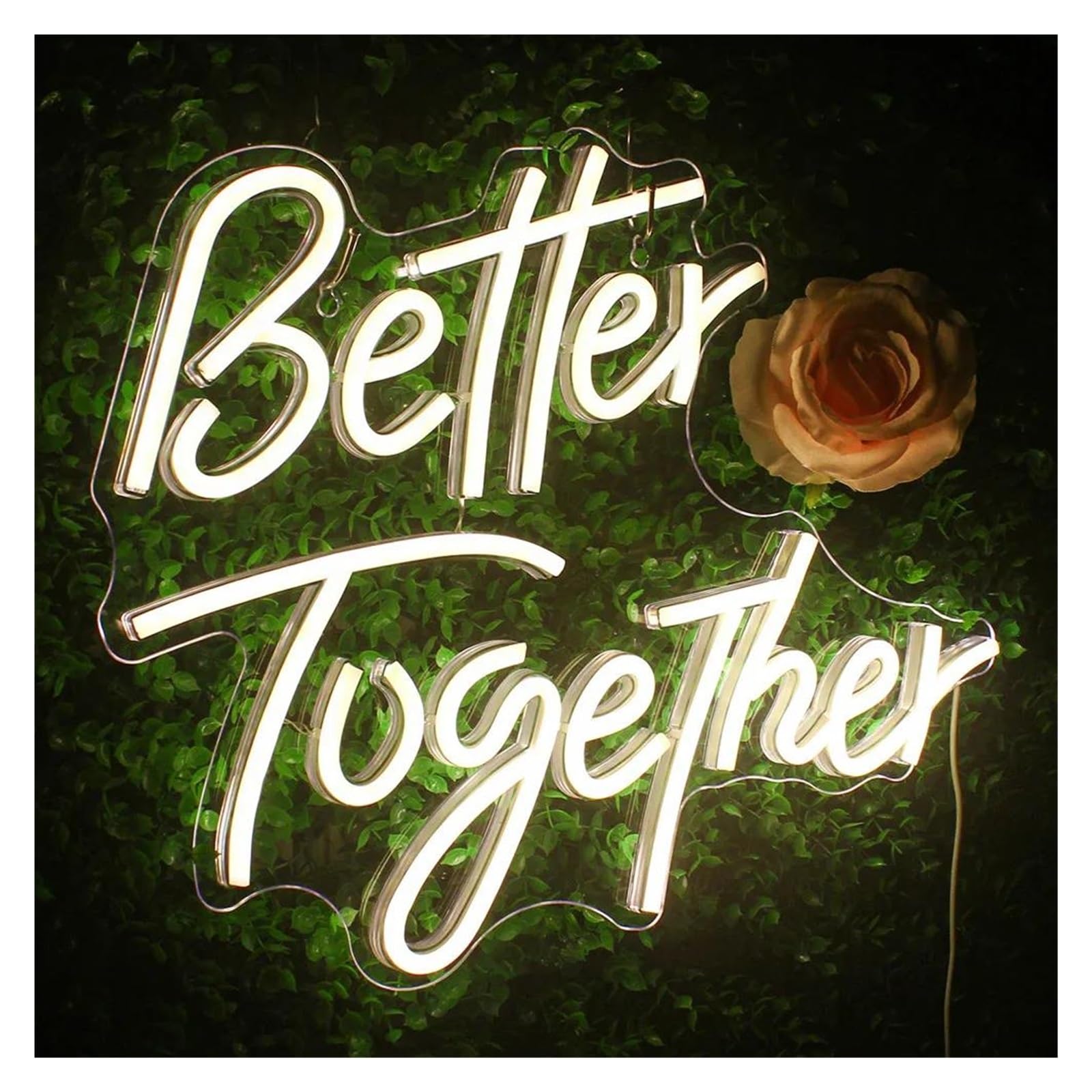 LEMST Signs Lamp Better Together Neon Signs Wedding Decoration Lamp for Wedding Scene Proposal Party Wall Decor Lights 33.5cmх42cm(Warm White)