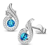 "Rise From the Ashes" Sterling Silver Phoenix Earrings&comma; Stud Earrings with Crystals from Austria&comma; Packaged with Jewelry Box&comma; Birthday Gifts for Women&comma; Symbol of Luck and Renewal