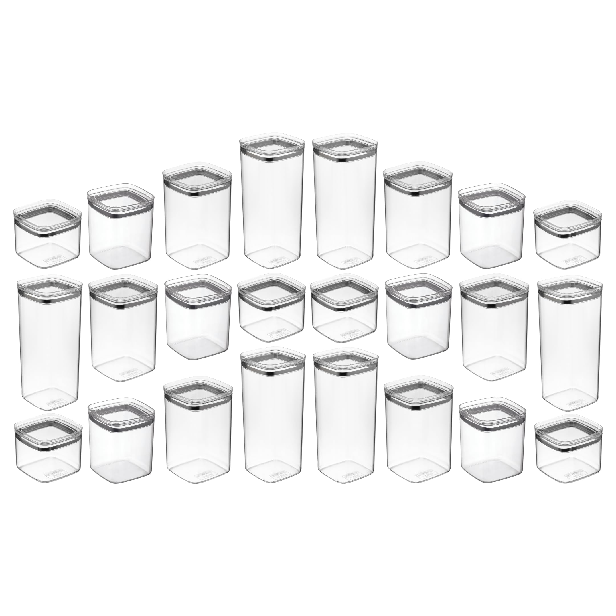 24-teiliges Vorratsdosen Set, Luftdicht, BPA-frei, Transparent, Größen: 700 ml, 1000 ml, 1400 ml, 2100 ml