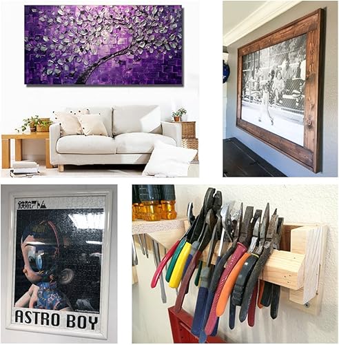 Miniatura 6 de BIGTEDDY - Kit de accesorios para colgar cuadros de 4 pulgadas, clips de aluminio en Z para colgar fotos, estante de fotos y gabinete (4 pares)