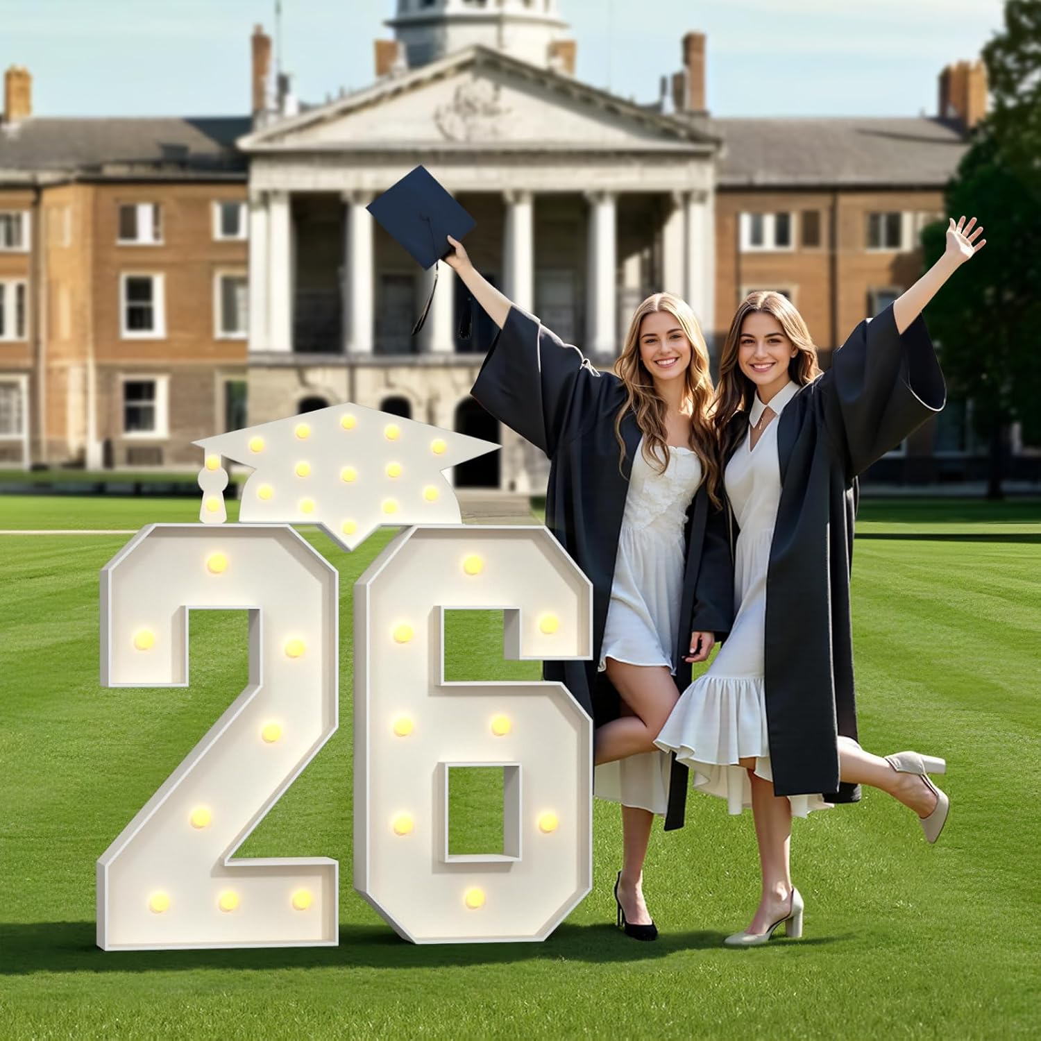 3FT Graduation Numbers 2026, 26 Numbers for Graduation Party Decorations with Yellow Lights