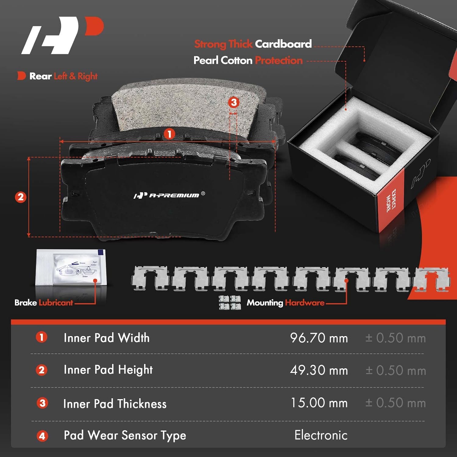 A-Premium Front and Rear Drilled and Slotted Disc Brake Rotors + Ceramic Pads Kit Compatible with Select Lexus and Toyota Models - ES300h/ES350/Avalon 2013-2018, Camry 2012-2017, 12-PC Set