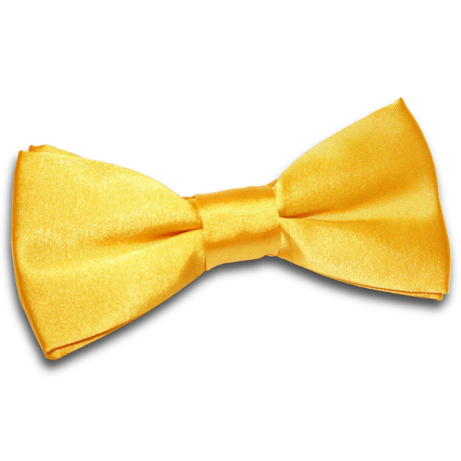 DQT Mens Plain Satin Pre-Tied Bow Tie - Wedding, Business & Formal Wear - Marigold