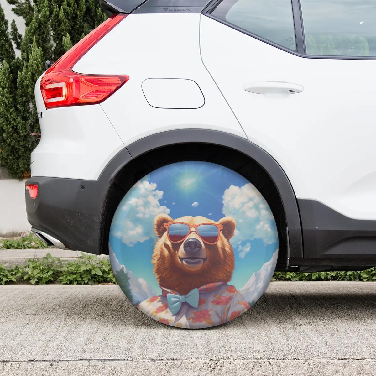 Alien Cat Brown Bear Tire Cover - Waterproof Universal Spare Tire Protector - View #8