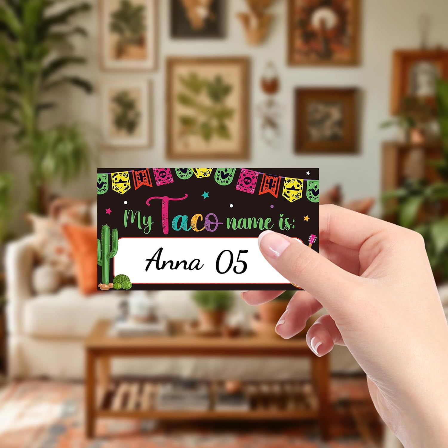 COCHIE Taco Game for Party Family Adults Office Large Groups, What is Your Taco Name Game Mexican Fiesta Party Decorations with 36 Name Label Stickers - 36 Players (Taco-Games)