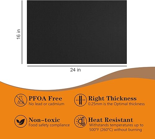 Miniatura 5 de UBeesize Paquete de 4 forros gruesos para horno sin BPA ni PFOA, reutilizables, 16 x 24 pulgadas, resistentes y antiadherentes, para horno de