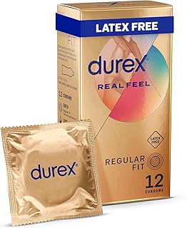 Real Feel Condoms, 12s, Regular Fit, Latex Free, Extra Silicone Lube, Easy On Shape
