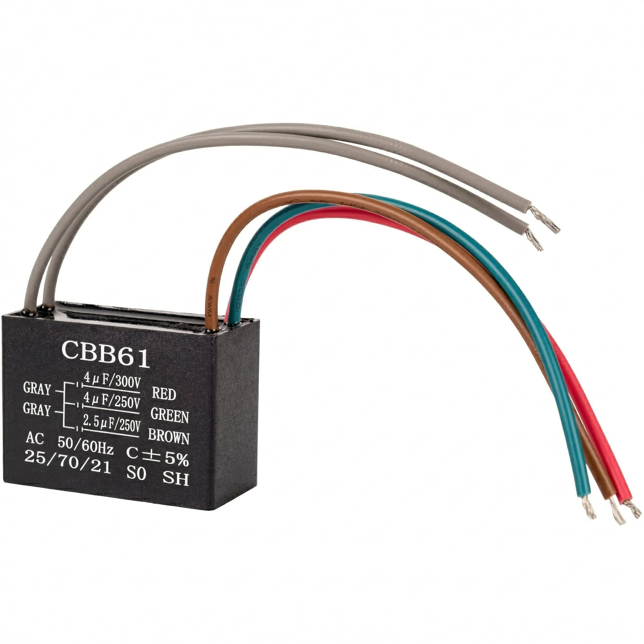 tower fan start run capacitor CBB61 2.5µF replacement location
